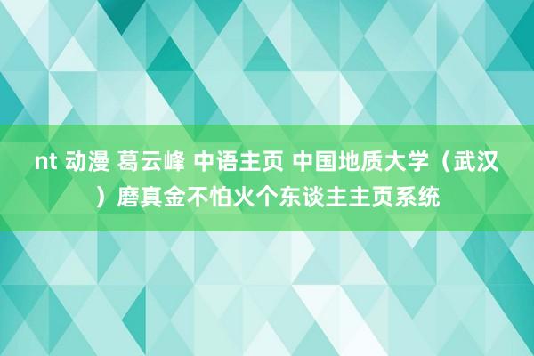 nt 动漫 葛云峰 中语主页 中国地质大学（武汉）磨真金不怕火个东谈主主页系统