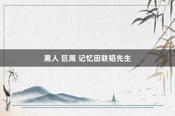 黑人 巨屌 记忆田联韬先生