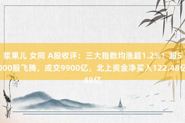浆果儿 女同 A股收评：三大指数均涨超1.2%！超5000股飞腾，成交9900亿，北上资金净买入122.48亿