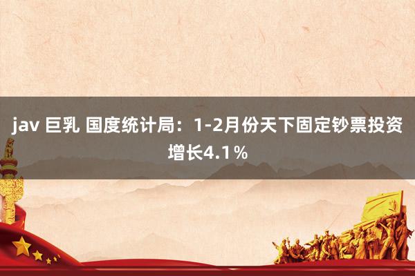 jav 巨乳 国度统计局：1-2月份天下固定钞票投资增长4.1％