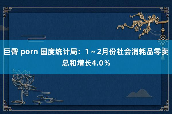 巨臀 porn 国度统计局：1～2月份社会消耗品零卖总和增长4.0％