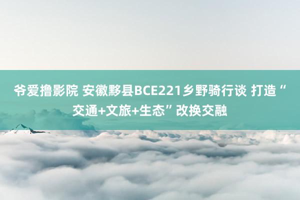 爷爱撸影院 安徽黟县BCE221乡野骑行谈 打造“交通+文旅+生态”改换交融