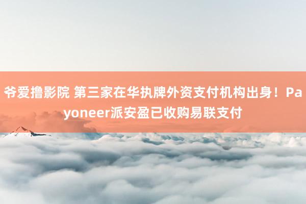 爷爱撸影院 第三家在华执牌外资支付机构出身！Payoneer派安盈已收购易联支付